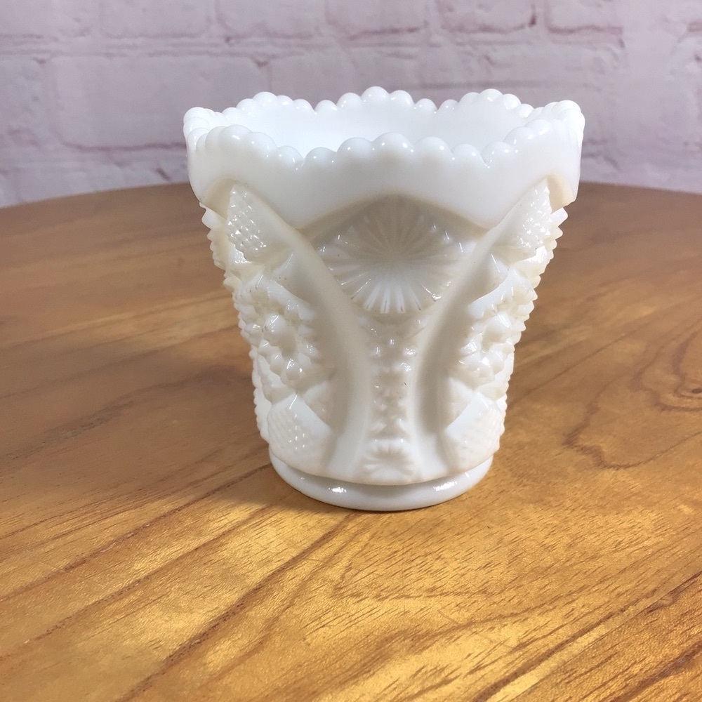 Vintage Imperial Glass White Milk Glass Bellaire Toothpick Holder